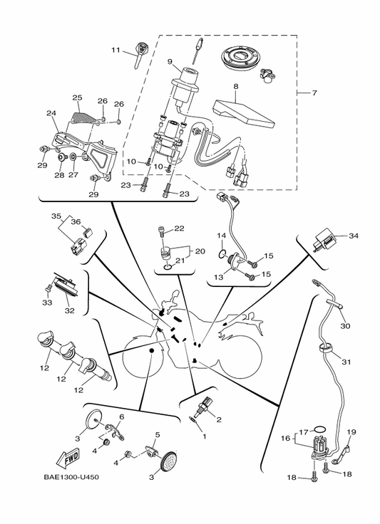 Yamaha BS2-83371-00 Horn — shown on the Electrical 2 parts diagram