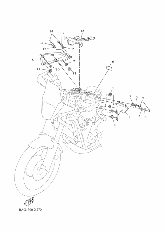 Yamaha BAG-F4129-10 Cover, Side 1 — shown on the Fuel Tank 2 parts diagram