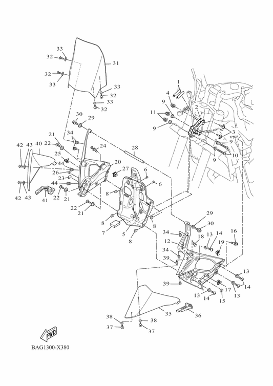Yamaha 90520-15X02 Damper, Plate — shown on the Cowling 1 parts diagram