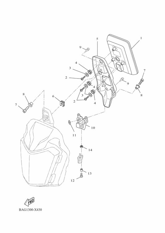 Yamaha BAG-H3500-00 Meter Assy — shown on the Meter parts diagram