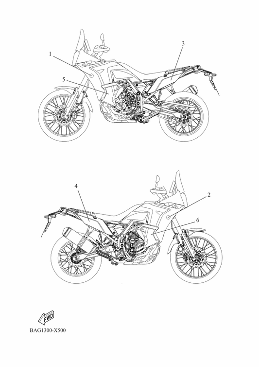 Yamaha BAG-F8393-00 Graphic 3 — shown on the Graphic & Emblem parts diagram
