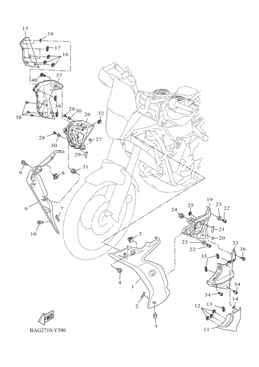 Yamaha BAG-F835J-10-P0 Body, Front Under 1 — shown on the Cowling 2 parts diagram