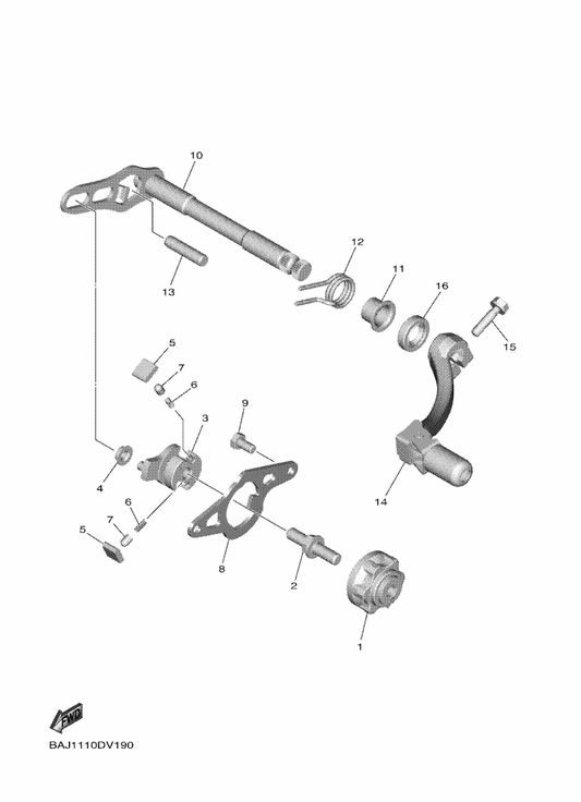 Yamaha 90387-14020 Collar — shown on the Shift Shaft parts diagram