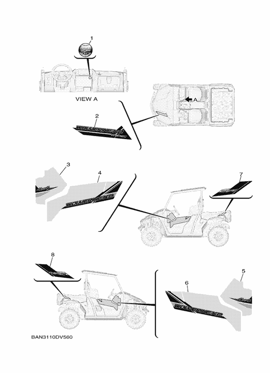 Yamaha BAR-F15F9-10 Graphic 3 — shown on the Graphics parts diagram