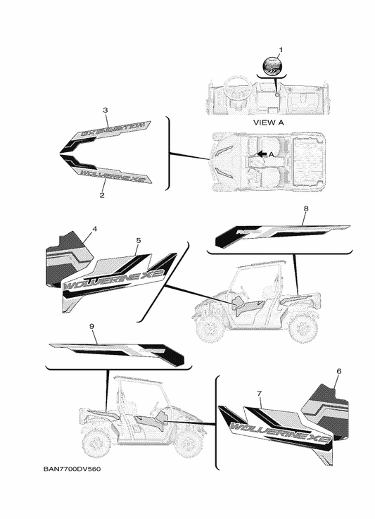 Yamaha BAN-F1599-20 Graphic 3 — shown on the Graphics parts diagram