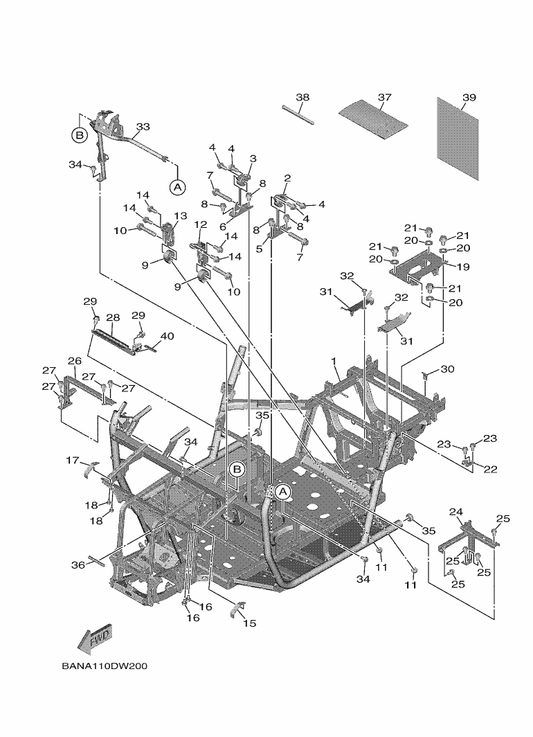 Yamaha BAN-F1110-10 Frame Comp. — shown on the Frame parts diagram
