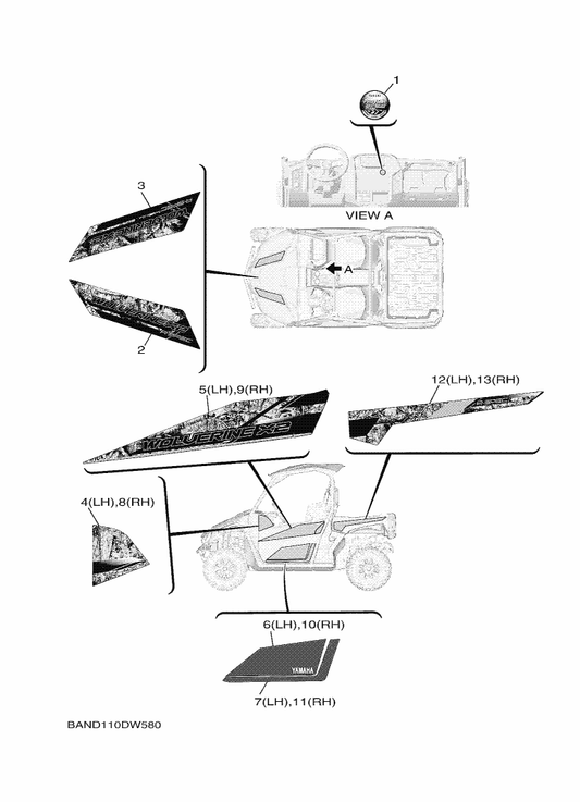 Yamaha BAR-F15F9-50 Graphic 3 (Lh) — shown on the Graphics parts diagram
