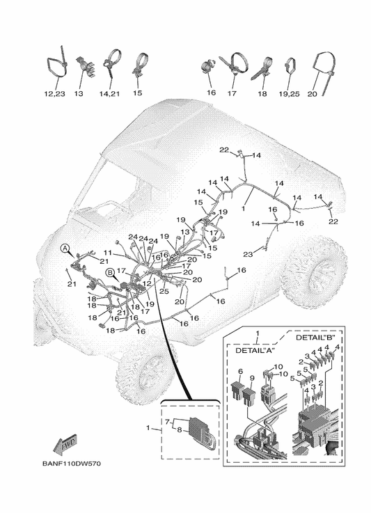 Yamaha BAN-82590-10 Wire Harness Assy — shown on the Electrical 3 parts diagram