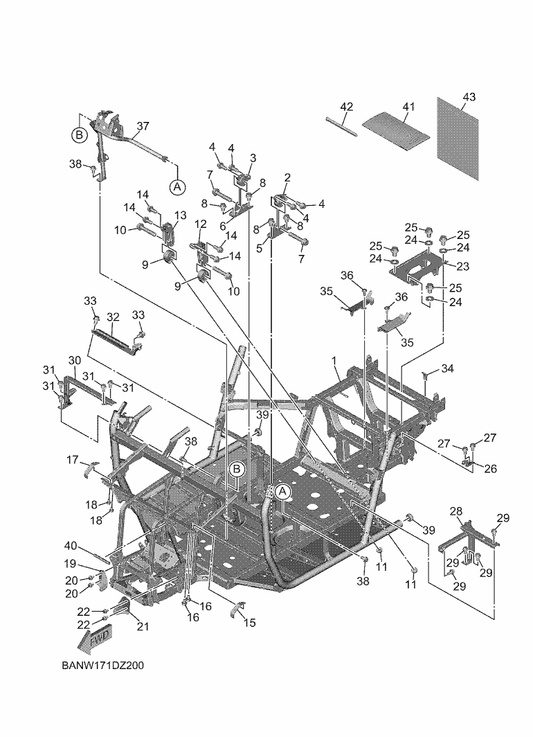 Yamaha BAN-F1110-40 Frame Comp. — shown on the Frame parts diagram