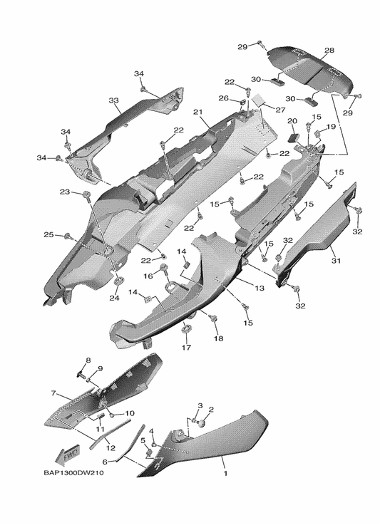 Yamaha 90159-06051 Screw, With Washer — shown on the Side Cover parts diagram
