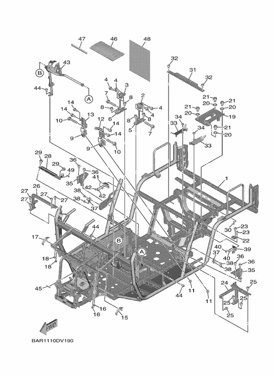Yamaha BG4-F1981-00 Brkt., Rr. Axle — shown on the Frame parts diagram