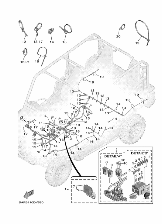 Yamaha BAR-82590-00 Wire Harness Assy — shown on the Electrical 3 parts diagram