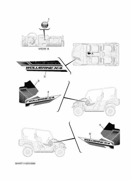 Yamaha BAR-F1599-30 Graphic 3 — shown on the Graphics parts diagram