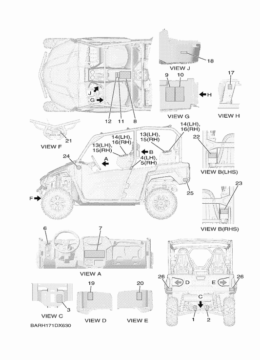 Yamaha BAR-F4897-20 Emblem — shown on the Emblem & Label 1 parts diagram