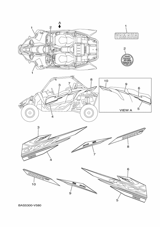 Yamaha BAS-F1789-10 Graphic — shown on the Graphics parts diagram