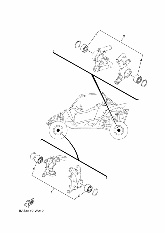 Yamaha 2HC-WB024-00 Wheel Bearing Kit — shown on the Maintenance Parts Kit parts diagram