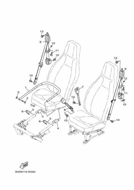 Yamaha 2HC-F470J-00 Assist Grip Assy., 1 — shown on the Seat 2 parts diagram