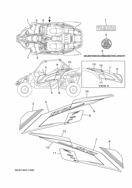 Yamaha BDW-F1781-00 Emblem 1 (Lh) — shown on the Graphics parts diagram