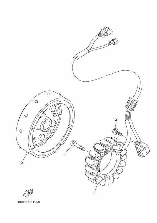 Yamaha BB5-81450-01 Rotor Assy — shown on the Generator parts diagram
