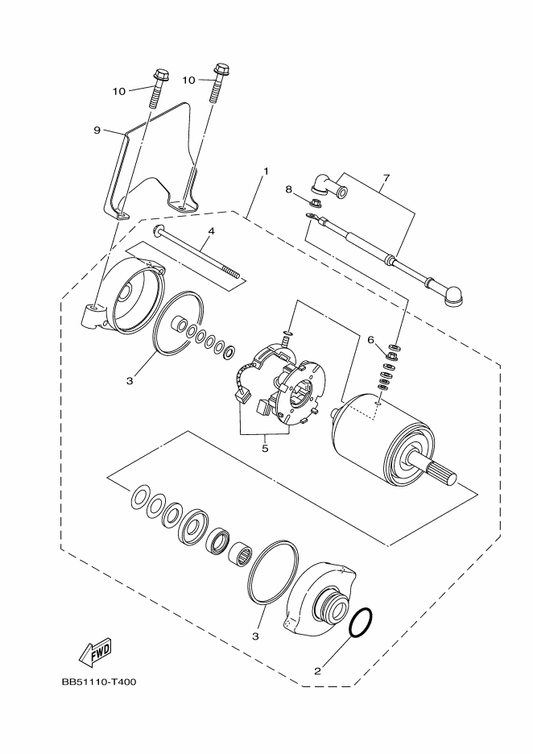 Yamaha 5ND-81815-01 Cord, Starter Motor — shown on the Starting Motor parts diagram