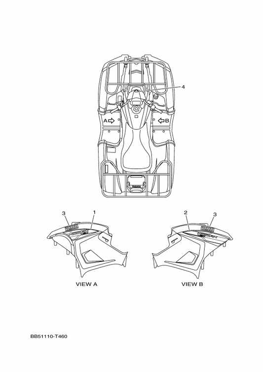Yamaha BB5-F1782-00 Emblem 2 — shown on the Graphics parts diagram