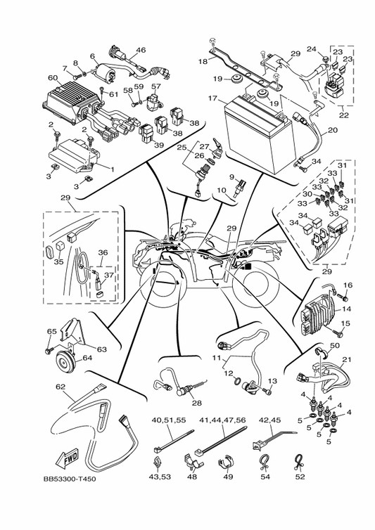 Yamaha BB5-82309-00 Wire, Sub Lead — shown on the Electrical 1 parts diagram