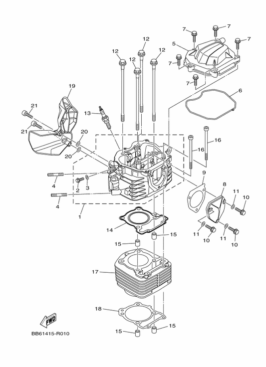 Yamaha 2SB-E2661-00 Duct — shown on the Cylinder parts diagram
