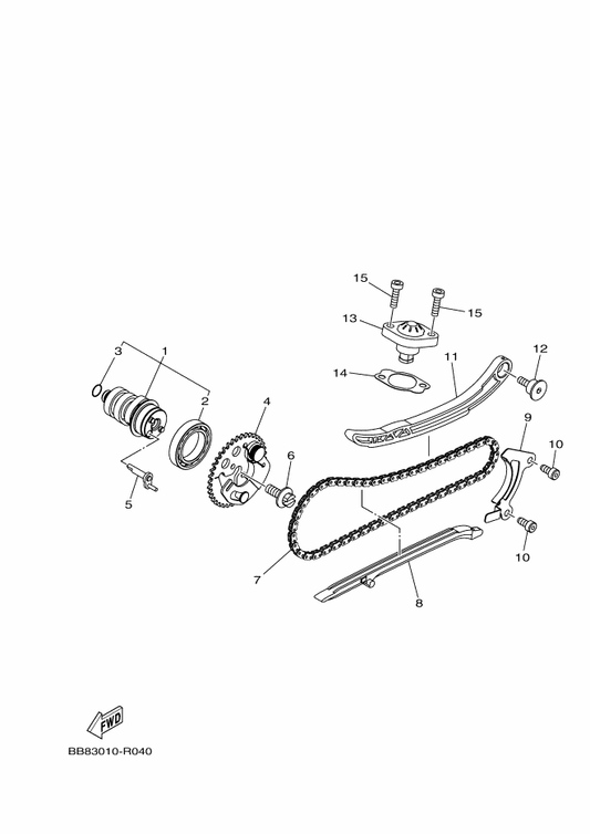 Yamaha 2DP-E2213-00 Gasket, Tensioner Case — shown on the Camshaft & Chain parts diagram