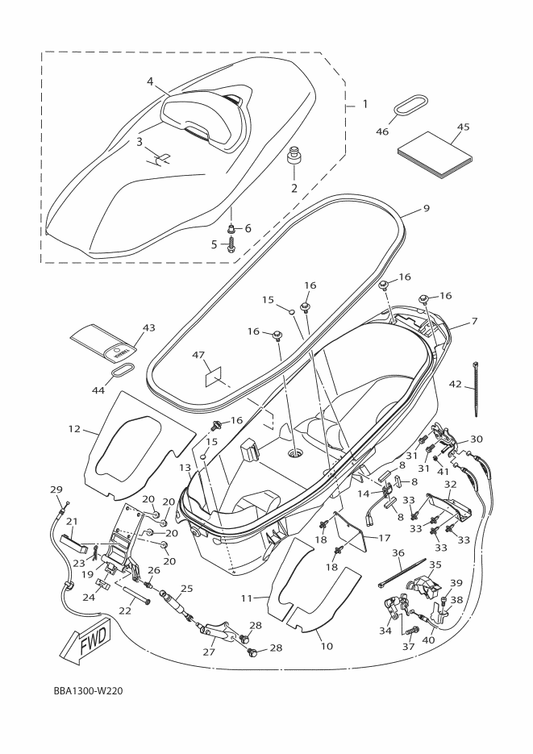 Yamaha BBA-F8199-G1 Manual,Owner'S — shown on the Seat parts diagram