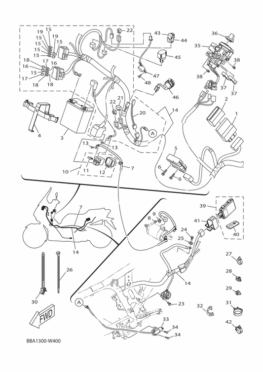 Yamaha B6H-H254B-00 Terminal Comp. — shown on the Electrical 1 parts diagram