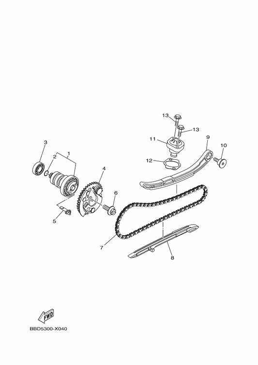 Yamaha BAL-E2280-10 Decompression Assy — shown on the Camshaft & Chain parts diagram