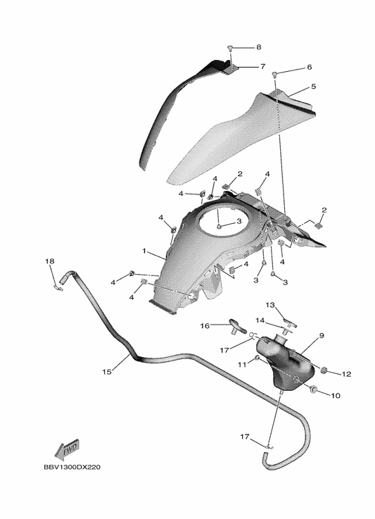 Yamaha BBW-24129-00-P3 Cover, Side 1 — shown on the Side Cover 2 parts diagram