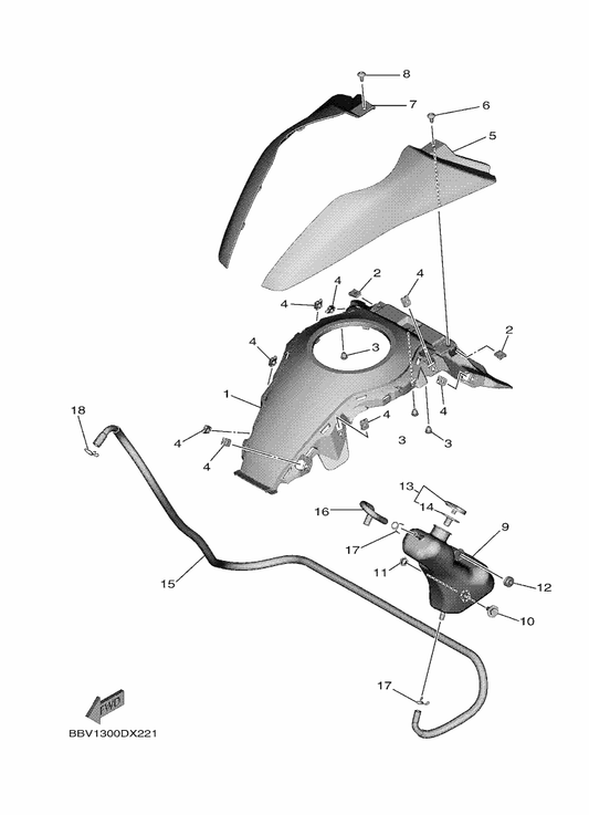 Yamaha BBW-24139-00-P0 Cover, Side 2 — shown on the Side Cover 2 parts diagram