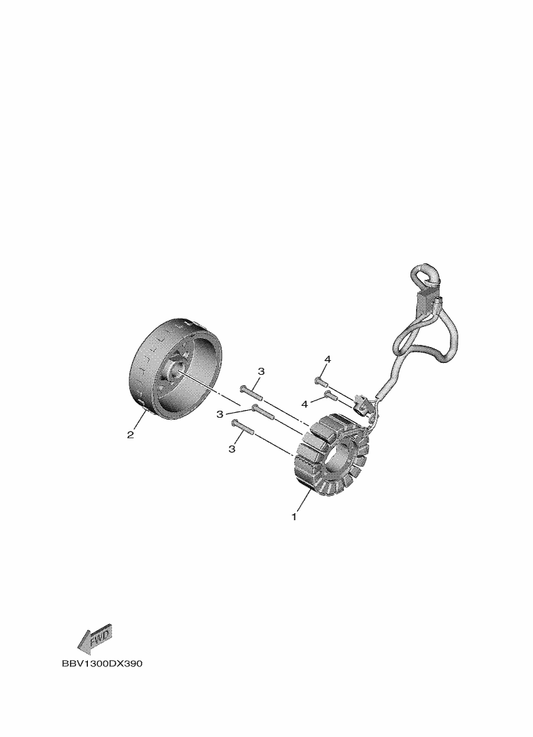 Yamaha B7M-81450-00 Rotor Assy — shown on the Generator parts diagram