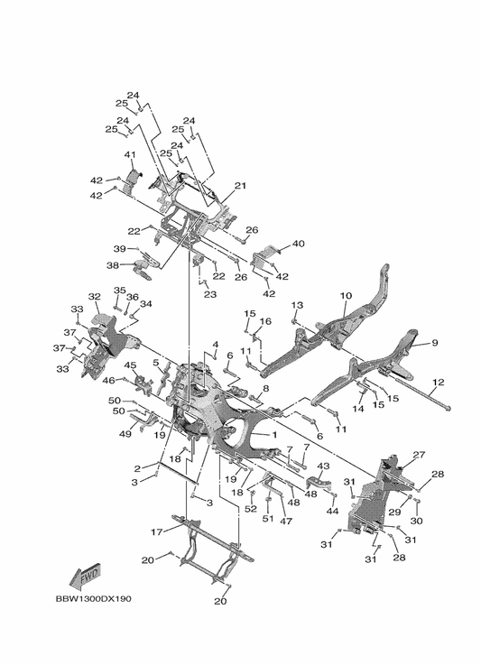 Yamaha BC3-2117M-01 Cover 2 — shown on the Frame parts diagram