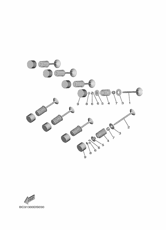 Yamaha B7M-12111-00 Valve, Intake — shown on the Valve parts diagram