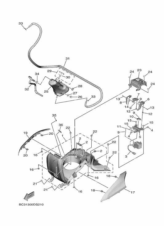 Yamaha BC3-2477F-00 Lever, Seat — shown on the Side Cover 2 parts diagram