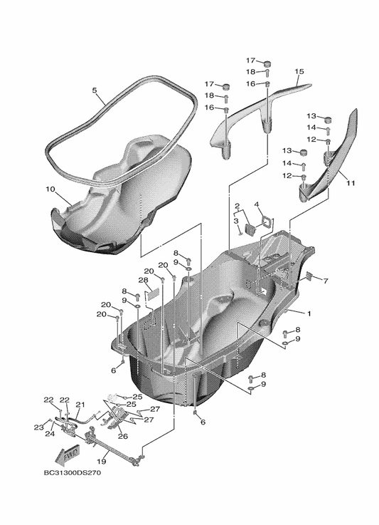 Yamaha BC3-24780-01 Seat Lock Assy — shown on the Seat 2 parts diagram
