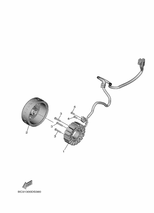 Yamaha BC3-81450-00 Rotor Assy — shown on the Generator parts diagram