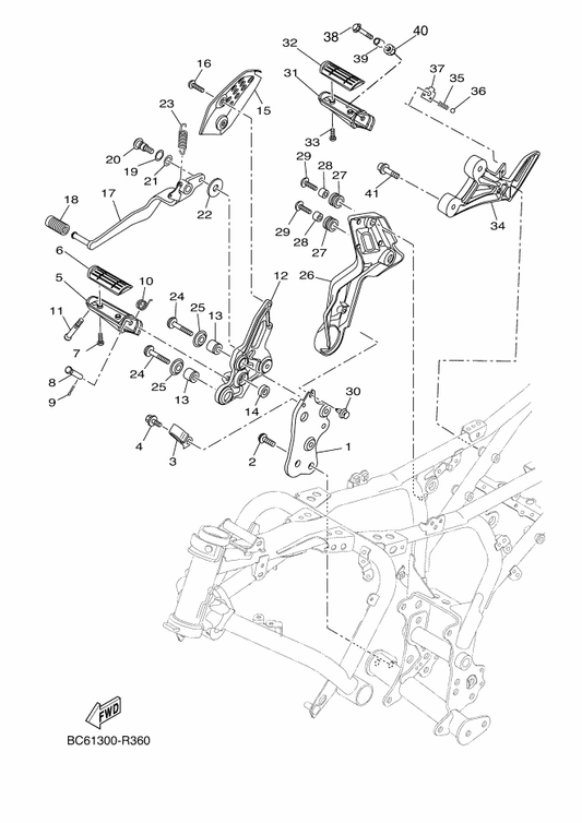 Yamaha B34-27211-00 Pedal, Brake — shown on the Stand & Footrest 2 parts diagram