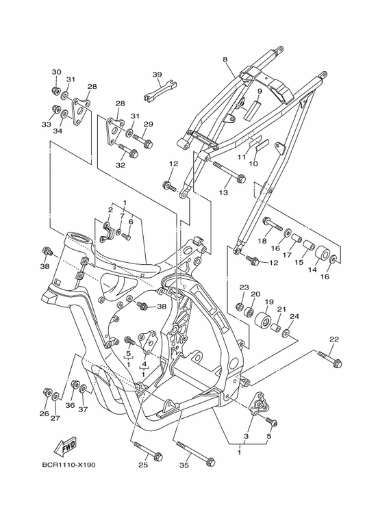 Yamaha 1KT-21268-00 Seal — shown on the Frame parts diagram