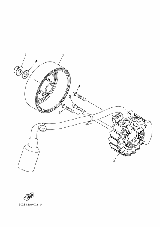 Yamaha B6H-H1450-00 Rotor Assy — shown on the Generator parts diagram