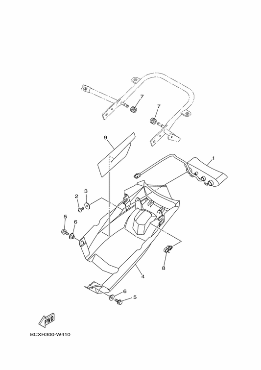 Yamaha 1PE-H4716-10 Cover, Taillight — shown on the Taillight parts diagram
