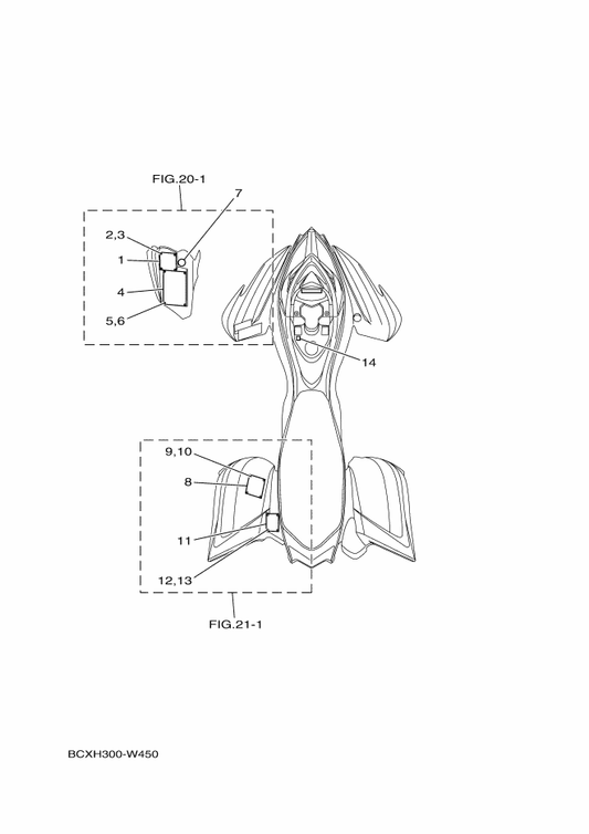 Yamaha 1PE-F816M-M0 Label, Warning Tire & Load — shown on the Emblem & Label 1 parts diagram