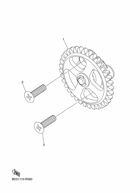 Yamaha BD3-E3300-00 Oil Pump Assy — shown on the Oil Pump parts diagram
