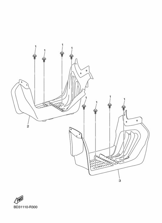 Yamaha BD3-F7463-00 Cover 2 — shown on the Stand & Footrest parts diagram