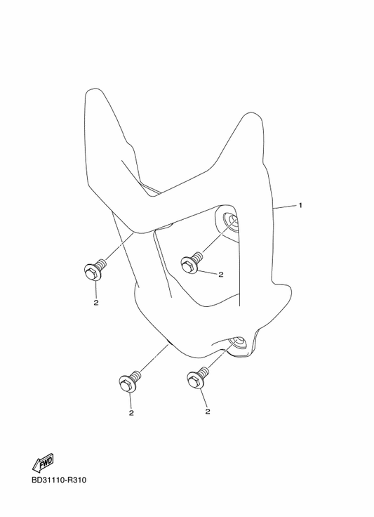 Yamaha BD3-F845N-00 Bar, Carry Front — shown on the Guard parts diagram