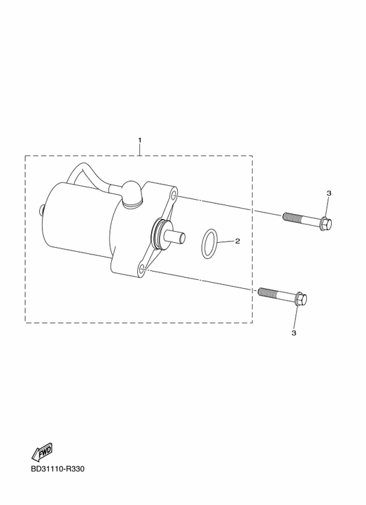 Yamaha BD3-H1800-00 Starting Motor Assy — shown on the Starting Motor parts diagram