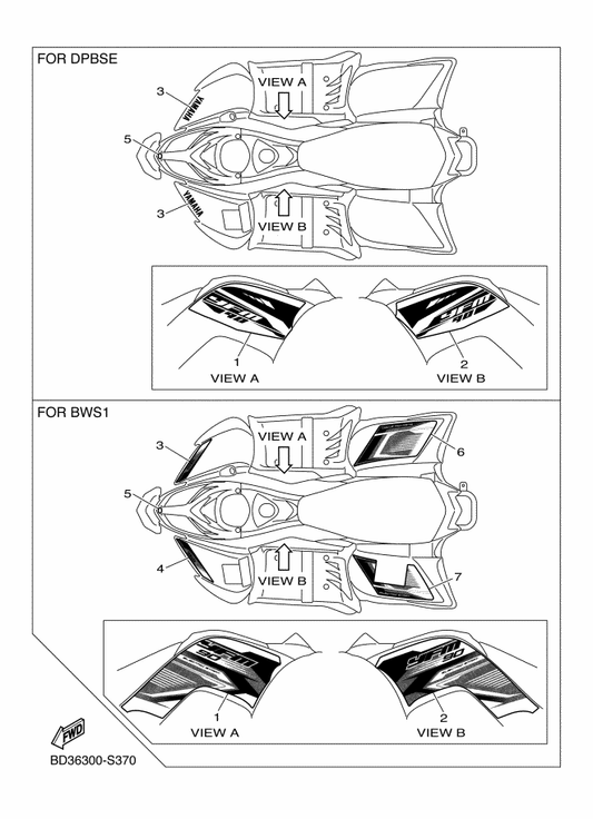 Yamaha BD3-F137P-10 Graphic 2 — shown on the Graphics parts diagram