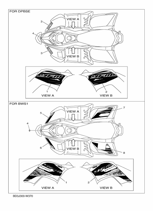 Yamaha BD3-F15B9-40 Graphic 5 — shown on the Graphics parts diagram
